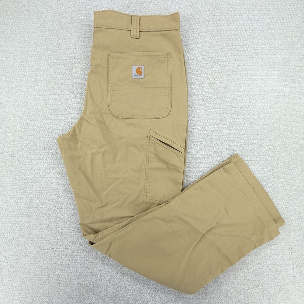 NWT Carhartt Rigby Dungaree Pants Men's 36x32 Dark Khaki Rugged Flex 102291
